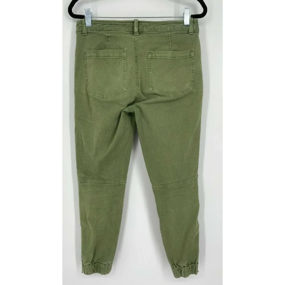 J. Crew Ankle Zip Skinny Jogger Pants Women's Size 0 Mid Rise Stretch Crop Green - Picture 8 of 12